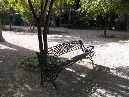 Spain July 2015 Elche park bench