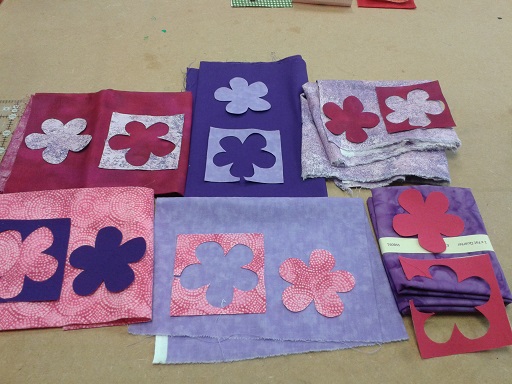 Quilt course - flowers on fabric
