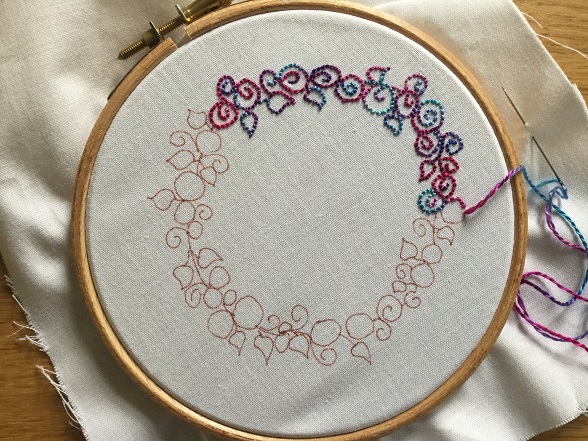 May embroidery circle WIP